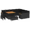 Image de vidaXL Ensemble de canapé de Jardin 12 pcs Noir polyrotin, Salon de Jardin, canapé Moderne pour terrasse, Confort en extérieur, détente sur Votre Patio