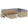 Image de vidaXL Ensemble de canapé de Jardin 12 pcs Beige polyrotin, Salon de Jardin, canapé Moderne pour terrasse, Confort en extérieur, détente sur Votre Patio