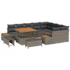 Image de vidaXL Ensemble de canapé de Jardin 12 pcs Gris polyrotin, Canapé d'extérieur Moderne, Ensemble terrasse, Confort al Fresco, Salon Contemporain, siège Patio