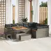 Image de vidaXL Ensemble de canapé de jardin 12 pcs Gris polyrotin