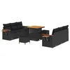 Image de vidaXL Ensemble de canapé de Jardin 9 pcs Noir polyrotin, Salon de Jardin et terrasse, Set Moderne, mobilier en rotin, canapé modulable, idéal pour Balcon