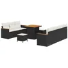Image de vidaXL Ensemble de canapé de Jardin 10 pcs Noir polyrotin, Mobilier d'extérieur Moderne, Ensemble Patio en Poly rotin, canapé avec Coussins en Mousse, Housse zippée
