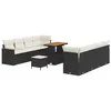 Image de vidaXL Ensemble de canapé de Jardin 11 pcs Noir polyrotin, Canapé en rotin Moderne pour Jardin, Meubles extérieurs, Coin détente pour terrasse et Confort du Patio