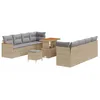 Image de vidaXL Ensemble de canapé de Jardin 11 pcs Beige polyrotin, Canapé en rotin Moderne pour Jardin, Meubles extérieurs, Coin détente pour terrasse et Confort du Patio
