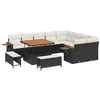 Image de vidaXL Ensemble de canapé de Jardin 12 pc Noir polyrotin