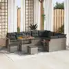 Image de vidaXL Ensemble de canapé de jardin 12 pcs Gris polyrotin
