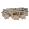 Image de vidaXL Ensemble de canapé de Jardin 12 pcs Beige et Gris Clair, Jardin et terrasse, Ensemble modulaire Moderne, résistant aux intempéries, Bois Acacia Durable, Coussins Amovibles, détente en ex