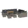 Image de vidaXL Ensemble de canapé de Jardin avec Coussin 14 pcs Gris polyrotin, Mobilier modulaire pour Jardin et terrasse, canapé léger, matériaux résistants UV, Collection de sièges extérieurs