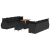 Image de vidaXL Ensemble de canapé de Jardin 11 pcs Noir Poly rotin, Salon de Jardin Moderne et terrasse, canapé modulable léger, mobilier d'extérieur résistant aux UV, Rangement Pratique
