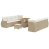 Image de vidaXL Ensemble de canapé de Jardin 11 pcs Beige Poly rotin, Salon de Jardin Moderne et terrasse, canapé modulable léger, mobilier d'extérieur résistant aux UV, Rangement Pratique