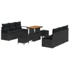Image de vidaXL Ensemble de canapé de Jardin 9 pcs Noir Poly rotin, Canapé Moderne pour Jardin et terrasse, léger, résistant aux UV, avec Rangement intégré, Parfait pour l'extérieur