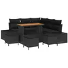 Image de vidaXL Ensemble de canapé de Jardin avec Coussin 9 pcs Noir Poly rotin, Mobilier d'extérieur Moderne pour Jardin, canapés modulaires, résistance UV, Rangement Pratique