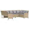 Image de vidaXL Canapé de Jardin avec Coussins Beige résine tressée, canapé d'extérieur, siège de Jardin, canapé de Jardin Neuf Places, Salon de Jardin