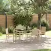 Image de vidaXL Ensemble de salle à manger pour jardin 5 pcs Beige polyrotin