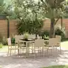 Image de vidaXL Ensemble de salle à manger pour jardin 7 pcs Beige polyrotin