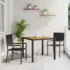 Image de vidaXL Ensemble de salle à manger pour jardin 3 pcs Noir polyrotin