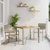 Image de vidaXL Ensemble de salle à manger pour jardin 3 pcs Gris polyrotin