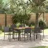 Image de vidaXL Ensemble de salle à manger pour jardin 7 pcs Noir polyrotin