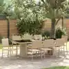 Image de vidaXL Ensemble de salle à manger pour jardin 9 pcs Beige polyrotin