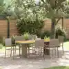 Image de vidaXL Ensemble de salle à manger pour jardin 7 pcs Gris polyrotin
