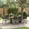 Image de vidaXL Ensemble de salle à manger pour jardin 9 pcs Noir polyrotin