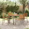 Image de vidaXL Ensemble de salle à manger pour jardin 5 pcs Gris et marron