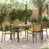 Image de vidaXL Ensemble de salle à manger pour jardin 5 pcs Noir et Marron