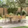 Image de vidaXL Ensemble de salle à manger pour jardin 9 pcs Gris et marron