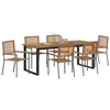 Image de vidaXL Ensemble de Salle à Manger pour Jardin 7 pcs Gris, Ensemble de Salle à Manger extérieur, mobilier Moderne en Acacia Anti-intempéries, Parfait pour Vos terrasses