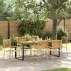 Image de vidaXL Ensemble de salle à manger pour jardin 7 pcs Beige et Marron