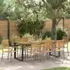 Image de vidaXL Ensemble de salle à manger pour jardin 9 pcs Gris et marron