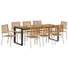 Image de vidaXL Ensemble de Salle à Manger pour Jardin 9 pcs Beige et Marron, Ensemble de Jardin Chic, mobilier extérieur Moderne, agencement stylé pour Repas en Plein air