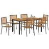 Image de vidaXL Ensemble de Salle à Manger pour Jardin 7 pc Gris et Marron