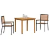 Image de vidaXL Ensemble de Salle à Manger pour Jardin 3 pcs Noir, Ensemble de Salle à Manger Moderne pour Jardin et terrasse, Meubles en rotin, Vie en Plein air
