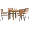 Image de vidaXL Ensemble de Salle à Manger pour Jardin 5 pcs Gris, Jardin et Terrasse, Ensemble Extérieur Moderne, Mobilier en Rattan, Repas en Plein Air, Salon de Patio