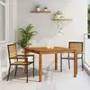 Image de vidaXL Ensemble de salle à manger pour jardin 3 pcs Noir