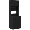 Image de vidaXL Buffet de Cuisine avec Porte 2 pcs Chêne Noir 60 x 50 x 180 cm, Buffet de Cuisine Moderne, étagères rectangulaires, Rangement Pratique, Organisateur stylé, Solutions généreuses pour Cuisines