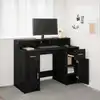 Image de vidaXL Bureau avec porte Chêne noir 120 x 55 x 91 cm Bois d'ingénierie