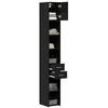 Image de vidaXL Armoire de rangement 2 pcs Chêne noir 30 x 42,5 x 225 cm, Armoire de rangement rectangulaire tendance, pour petit espace, en bois, solution d'organisation minimaliste