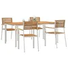 Image de vidaXL Ensemble de Salle à Manger pour Jardin 5 pcs Marron, Ensemble de Salle à Manger extérieur Moderne, Cool et élégant, mobilier de Patio Chic pour Jardin et terrasse