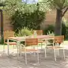 Image de vidaXL Ensemble de salle à manger pour jardin 5 pcs Marron