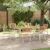 Image de vidaXL Ensemble de repas extérieur 7 pcs Marron Bois d'Acacia Massif