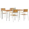 Image de vidaXL Ensemble de Repas extérieur 5 pcs Marron Bois d'Acacia Massif, Jardin et terrasse, Ensemble Moderne de Salle à Manger extérieur, Meubles résistants, Espace al Fresco élégant