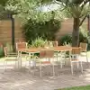 Image de vidaXL Ensemble de repas extérieur 7 pcs Marron Bois d'Acacia Massif
