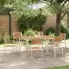 Image de vidaXL Ensemble de repas extérieur 7 pcs Marron Bois de teck massif
