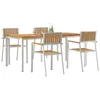 Image de vidaXL Ensemble de Repas extérieur 5 pcs Marron Bois de Teck Massif, Jardin et terrasse, Ensemble Moderne de Salle à Manger extérieur, Meubles résistants, Espace al Fresco élégant