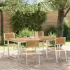 Image de vidaXL Ensemble de repas extérieur 5 pcs Marron Bois de teck massif