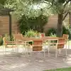 Image de vidaXL Ensemble de salle à manger pour jardin 7 pcs Marron