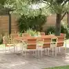 Image de vidaXL Ensemble de salle à manger pour jardin 9 pcs Marron