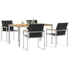 Image de vidaXL Ensemble de Salle à Manger pour Jardin 5 pcs Marron, Jardin et Terrasse, Salon de Jardin Moderne, Ensemble Confortable, Mobilier Résistant, Style Minimaliste
